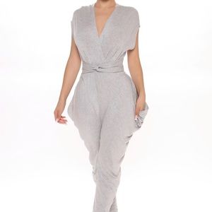 Fashion Nova Grey Jumpsuit